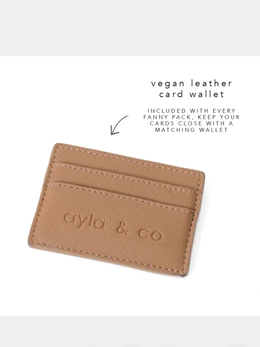 ayla & co Tan Leather Belt Bag with Matching Card Case